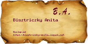 Bisztriczky Anita névjegykártya